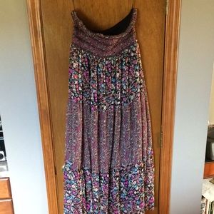 Strapless Floral Maxi Dress